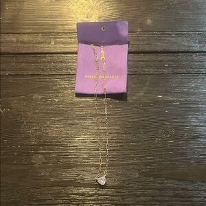 NEW Melinda Maria Gold Necklace with Crystal Heart.